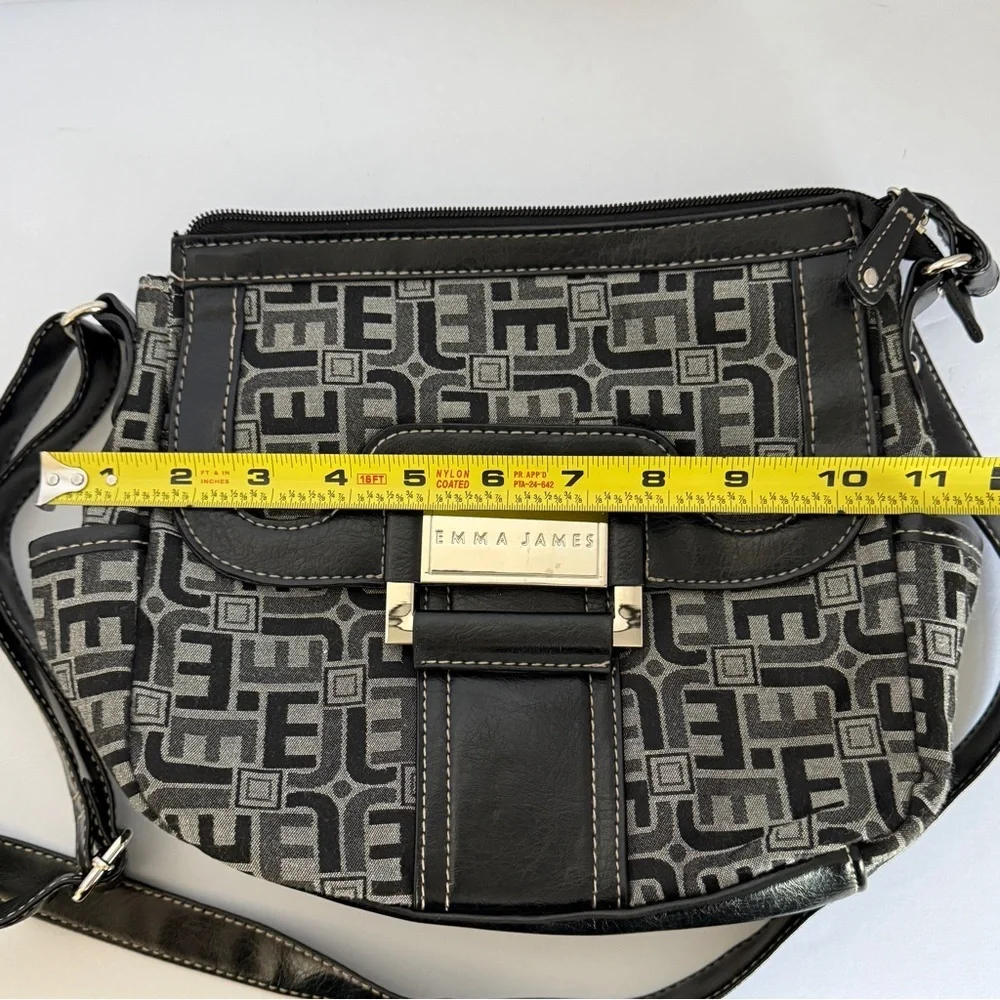 Emma James Black and Gray Patterned Shoulder Crossbody HandBag